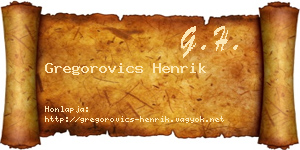 Gregorovics Henrik névjegykártya